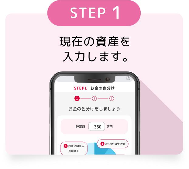 STEP1　現在の資産を入力します。