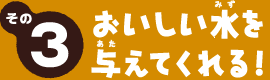 その3　おいしい水を与えてくれる！