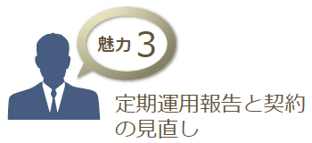 魅力3 定期運用報告と契約の見直し