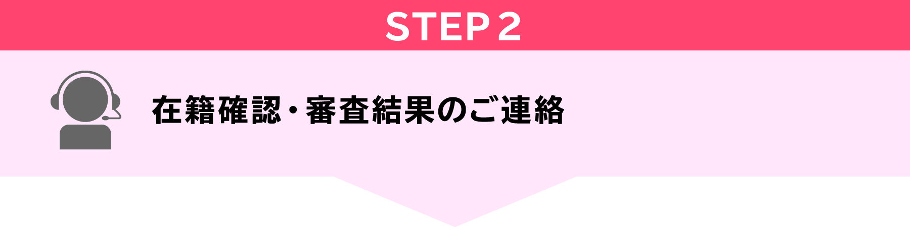 STEP2　在籍確認・審査結果のご連絡