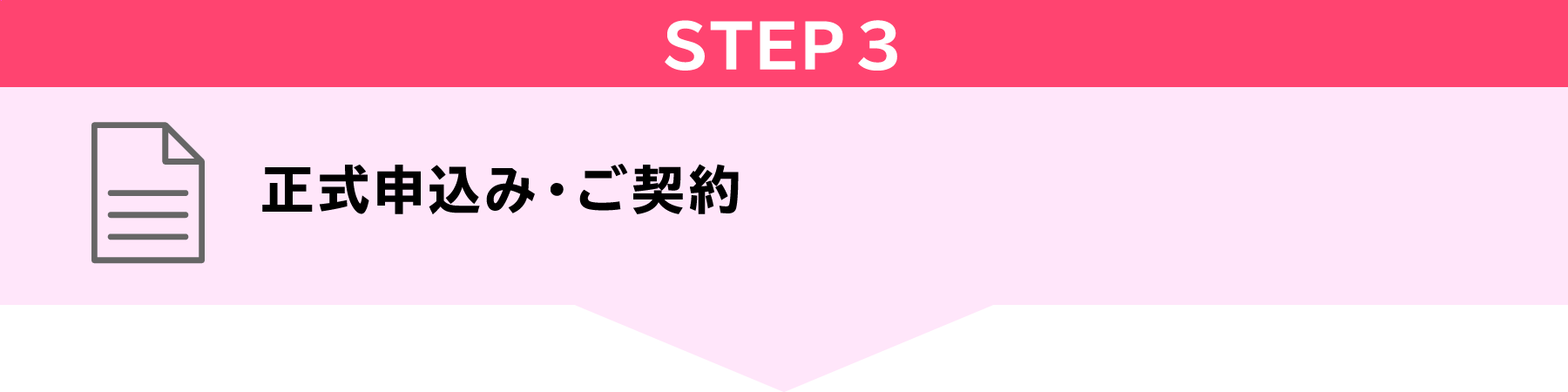 STEP3　正式申し込み・ご契約