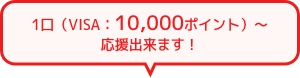 1口(VISA:10,000ポイント)~応援出来ます!