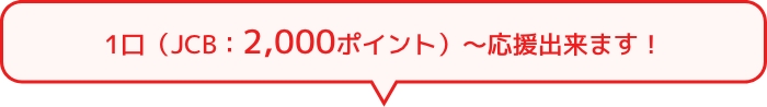 1口(JCB:2,000ポイント)~応援出来ます!