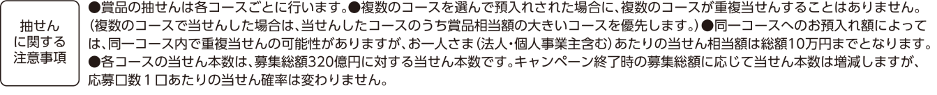 抽選に関する注意事項