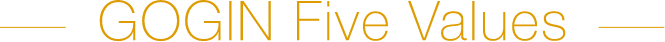 GOGIN Five Values