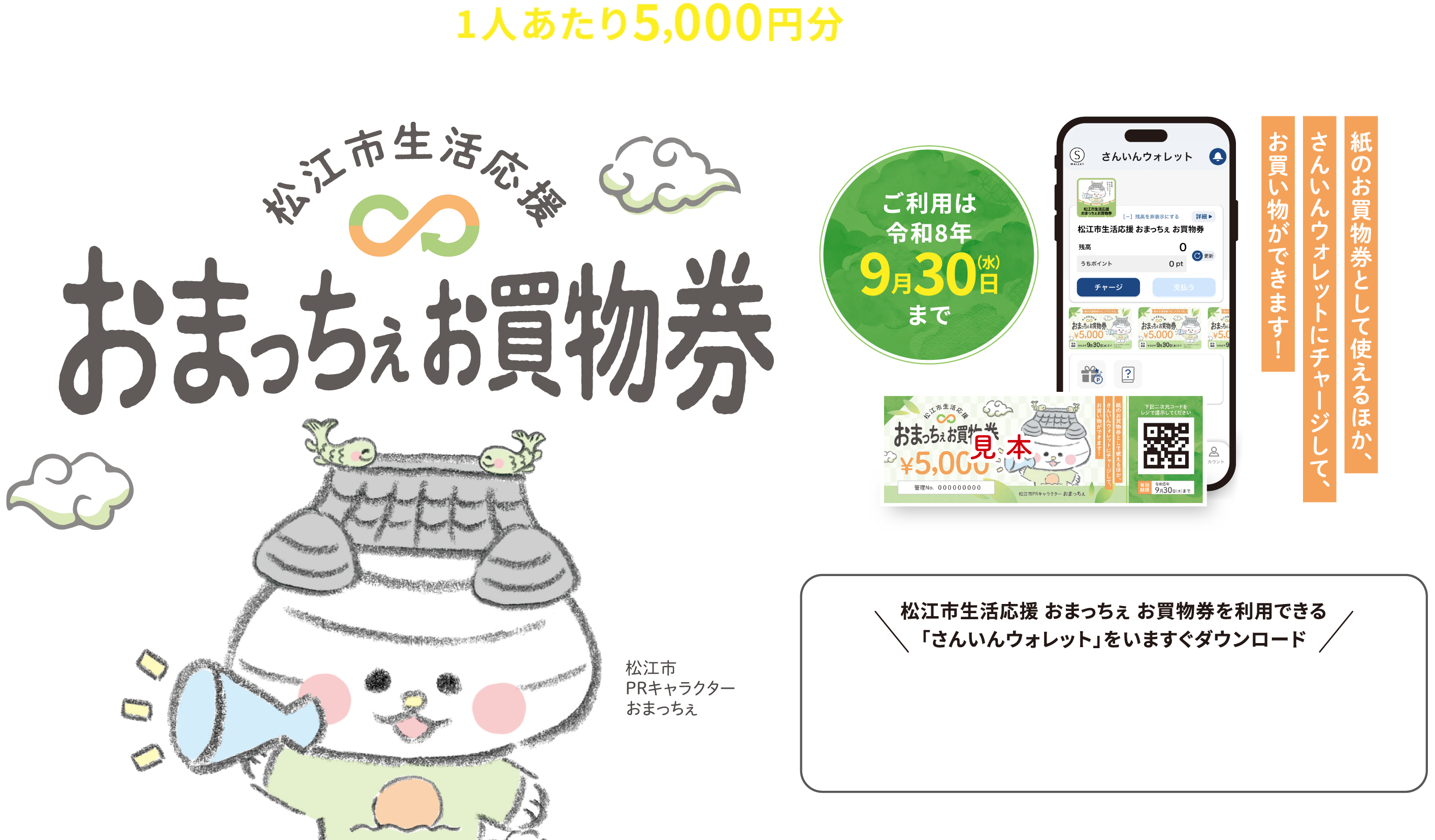 松江市生活応援 おまっちぇ お買物券をはじめよう